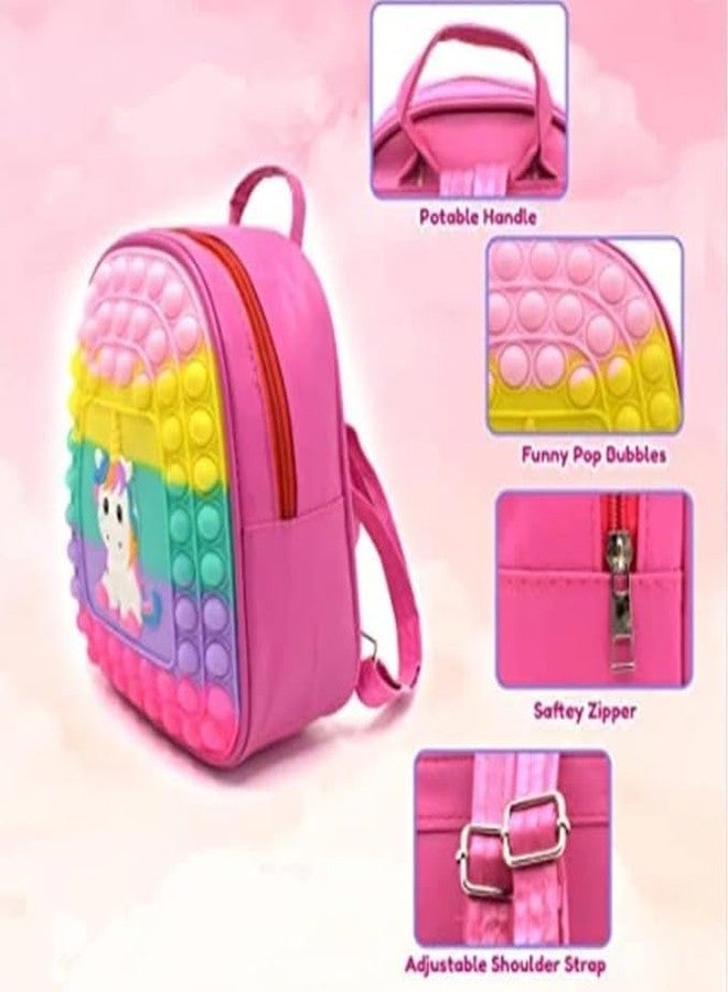Napp Mall حقيبة ظهر NAPP MALL Pop It كاجوال للأطفال، مصنوعة من مواد صناعية وسيليكون، مقاومة للماء، لعبة Pop It لتخفيف التوتر - حقيبة مدرسية ممتعة ومتينة وخفيفة الوزن للبنات والأولاد - Image 5